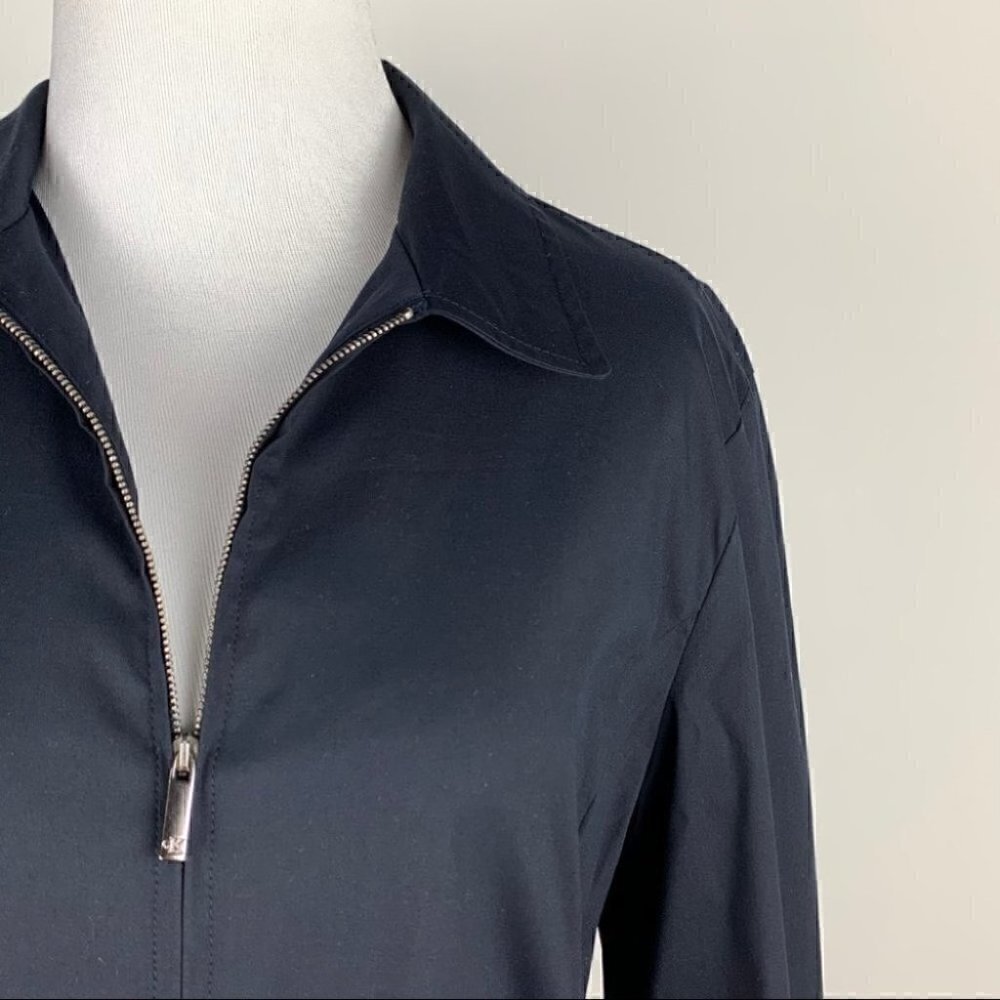 CK Calvin Klein womens light double zip down black Italian jacket Y2k 90s - Picture 3 of 12